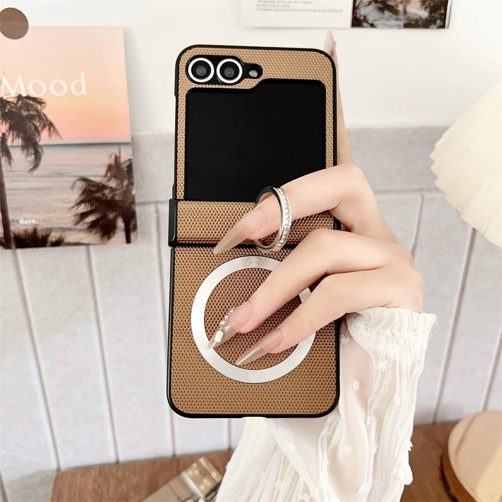 For Magsafe Ring Holder For Samsung Z Flip 7 5 6 Case Slim Case For Samsung Galaxy Z Flip 3 4 5 6 5G ZFlip5 Flip6 Flip7 Cover