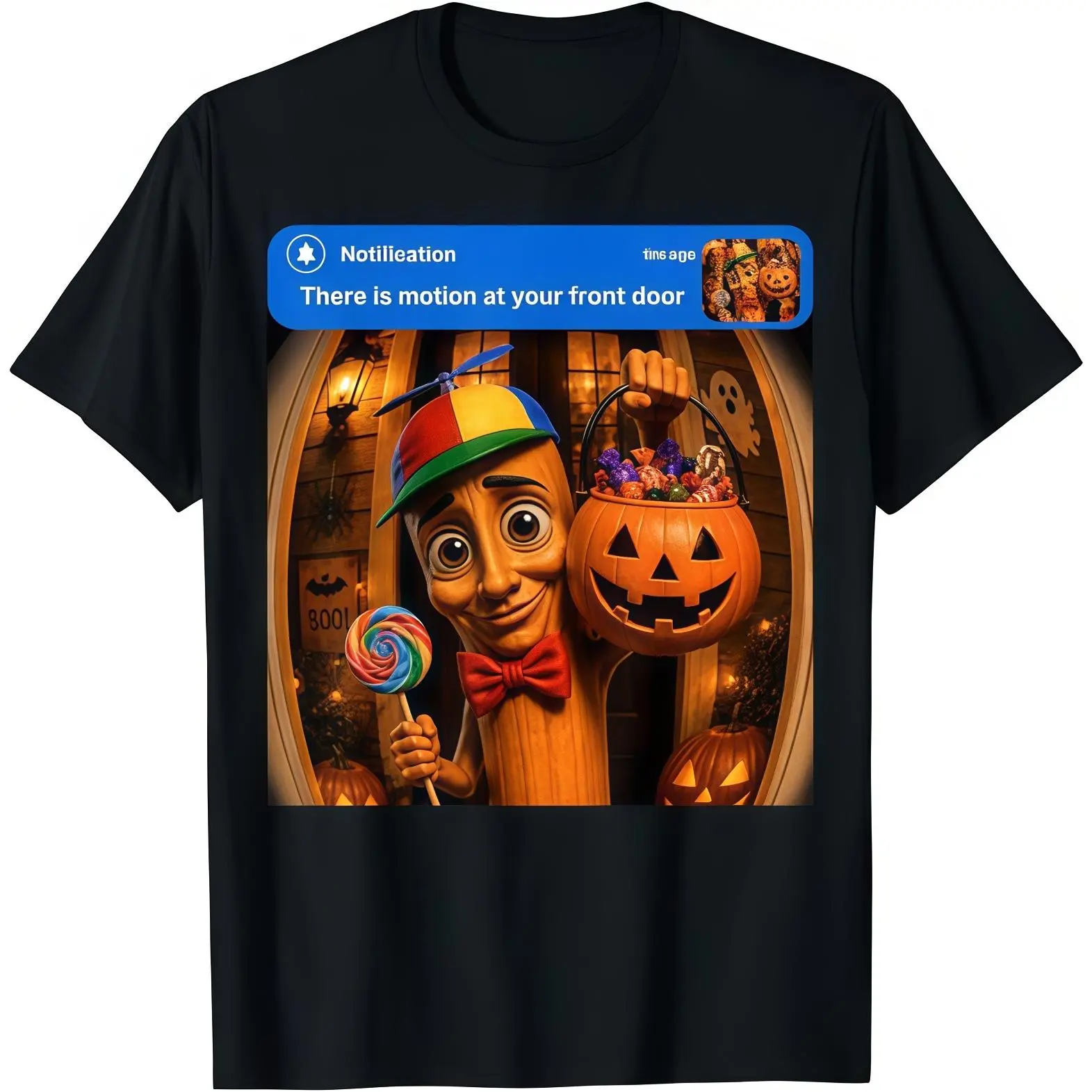 Tung Tung Sahur Motion at Your Front Door Halloween Lolipop T-Shirt