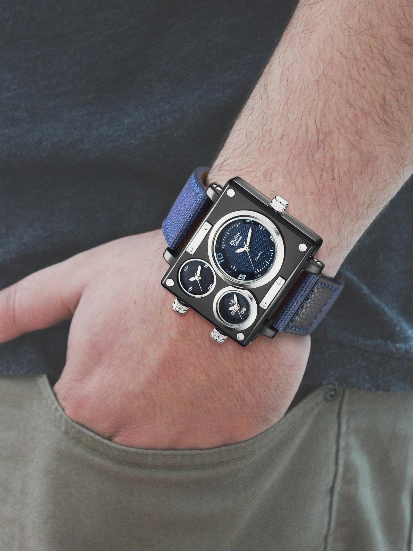 Men's Business Fashion Square Dial Quartz Watch, with Box, 2024 New Style Fashion Multifunction Watch for Party, Trendy All-match & Exquisite Watch for Birthday Gift, Trendy Multifunctional Watch, Business Fashion Watches