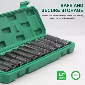 10-Piece Electric Wrench Socket Set, Socket Wrenches, Hex Impact Socket Kit, Impact Sockets Set for Car Repair & Maintenance Tools, Durable Adapter Accessories
