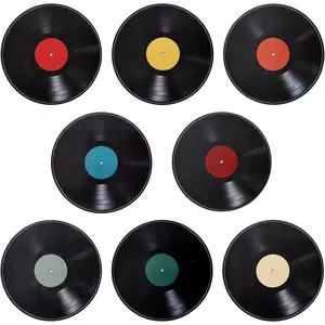 8 count Records Wall Decor, Vinyl Records Decor Decorative Vinyl Record Decor 9'' Vinyl Record Wall Decor Vinyl Record Stickers  Vinyl Records  for  Wall  Party Decoration