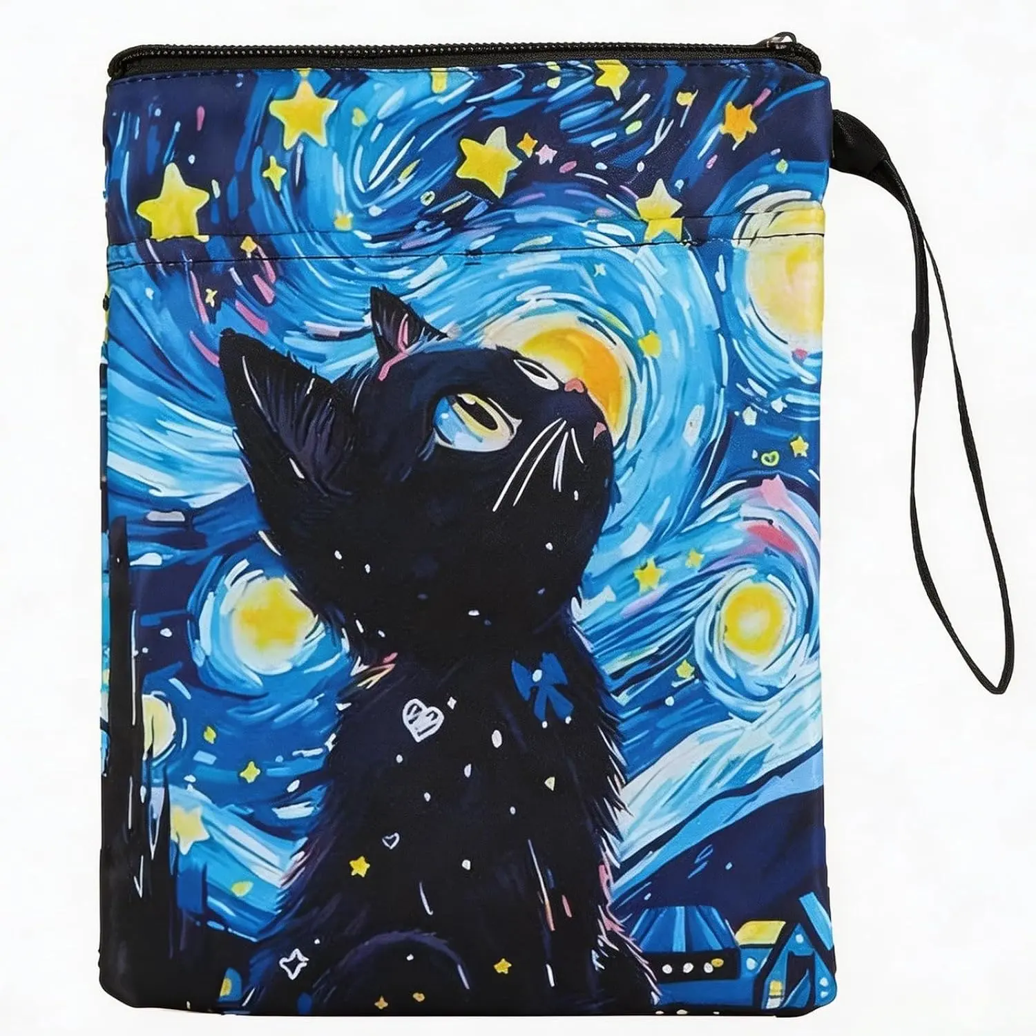 Book Sleeve with Zipper for Book Lovers, Book Protector Pouch with Front Pocket, Fabric Book Cover for Hardcover & Paperback, Travel Reading Accessories, Graduation  Bookish Gifts,