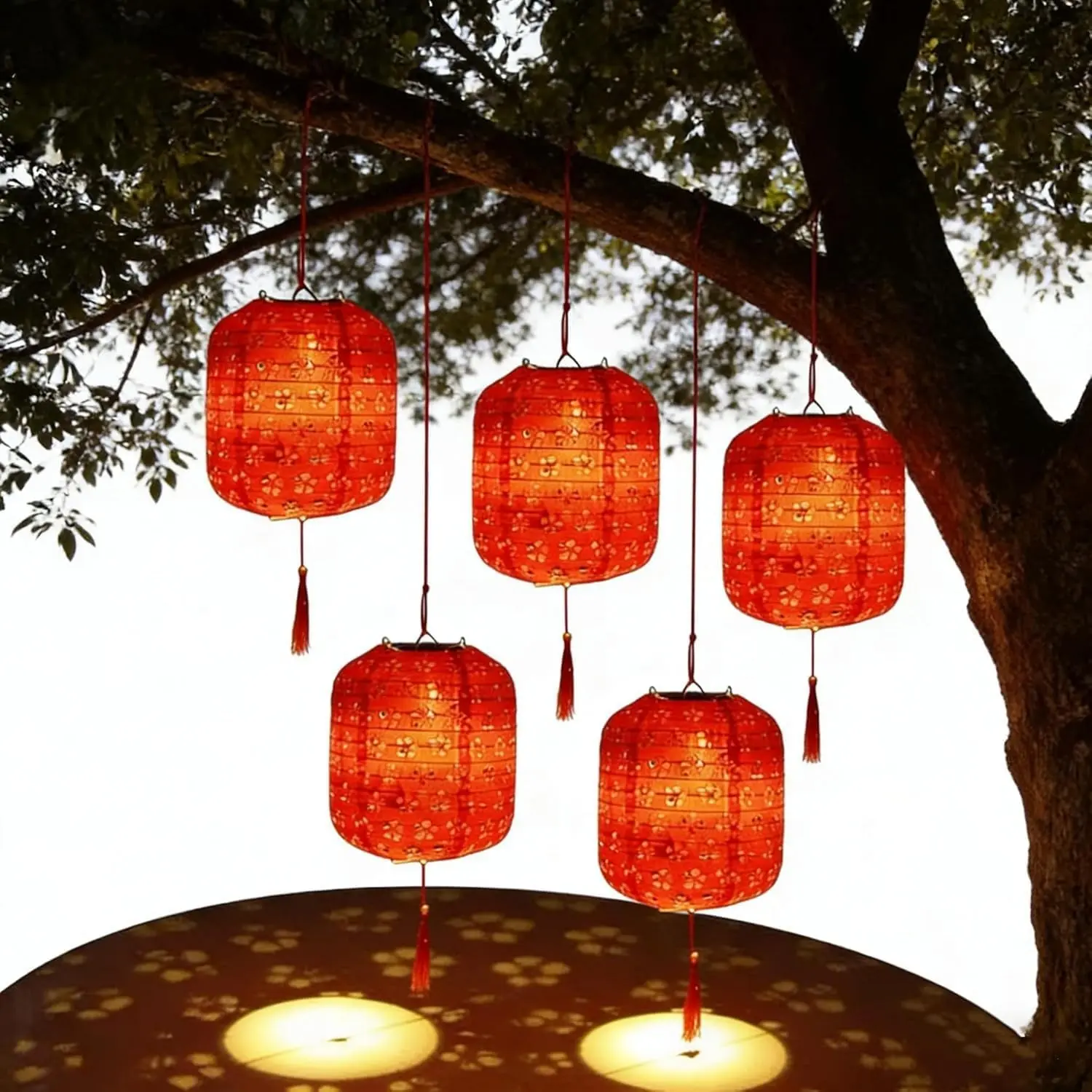 5PCS Paper Lanterns Red with LED Lights,Cute 6 Inch Lantern Colorful Hanging Paper Lanterns Lamp for Lunar New Year Spring Ceremony Wedding,Mid-Autumn, Party Decoration