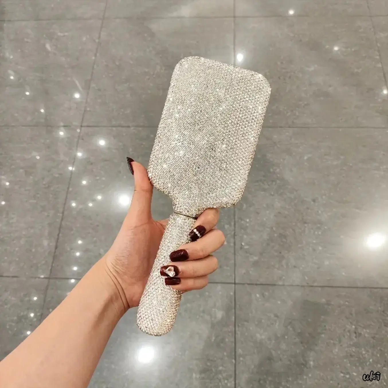 1pc Shiny Rhinestone Cushion Massage Hair Brush - Anti-Static Scalp Comb, Daily Hair Care Tool with Fashionable Decorative Appearance, Soft Elastic Cushion Teeth for Soothing Scalp Massage, Tidy Smooth All Hairstyles