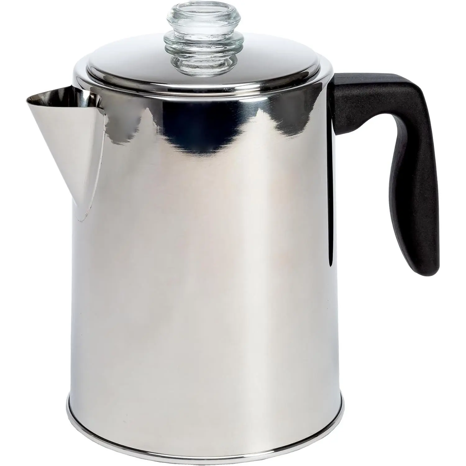 Stovetop Coffee Percolator, Premium Stainless Steel Coffee Maker with Reusable Filter Basket, Non-Drip Spout, Glass Knob Brew Indicator and Heat Resistant Handle, Dishwasher Safe, 8 Cup