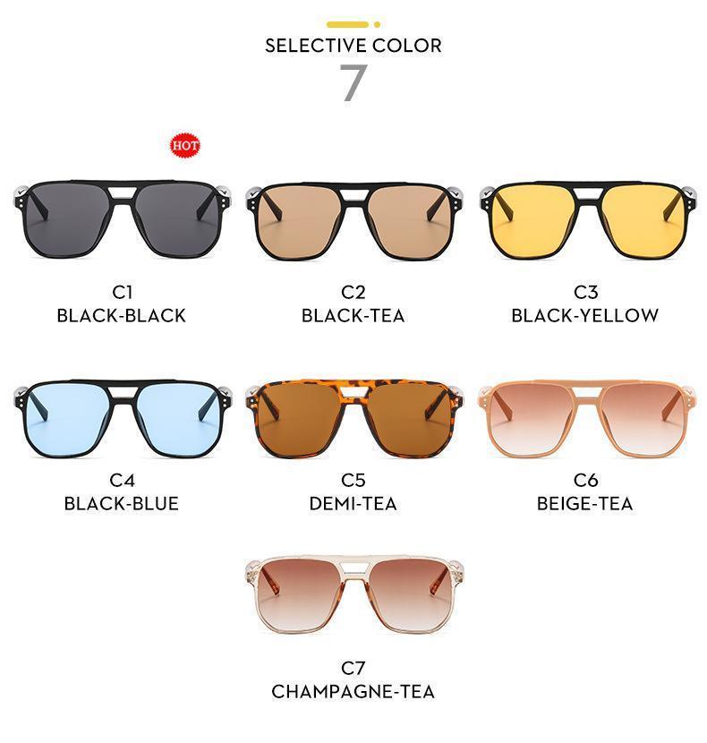 7-Pack Unisex Retro Sunglasses Rising 2025 Eyewear Set UV Protected Lightweight PC Frame 7 Trendy Color Options Stylish Shades Perfect for Parties Outdoor Adventures Daily Commute Casual Stylish Looks