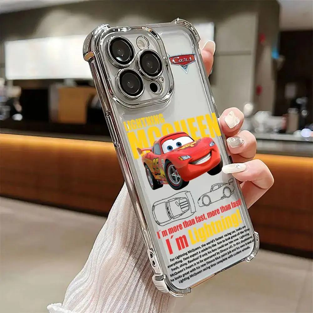 Hotdeal Lightning Mcqueen Sally Shockproof Silicone Phone Case - Smartphone, Cellphone, Handheld Devices Protection for iPhone 17E, 17, 17 Air, 16 Pro, 16E, 15, 15 Plus, 14, 13, 12, 11 Pro Max, Colorful