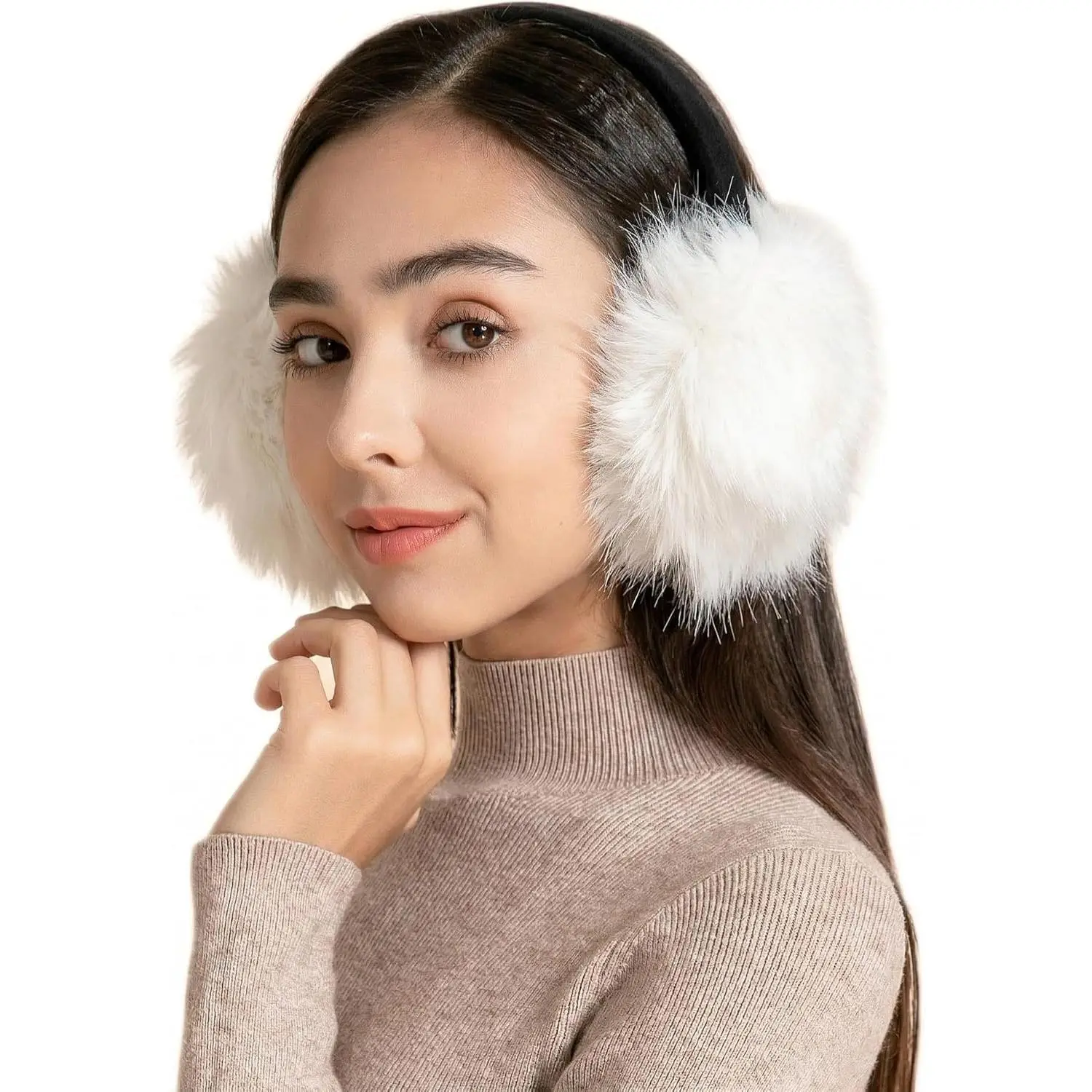 Womens Girls Winter Fashion Adjustable Faux Fur EarMuffs Ear Warmers New model
