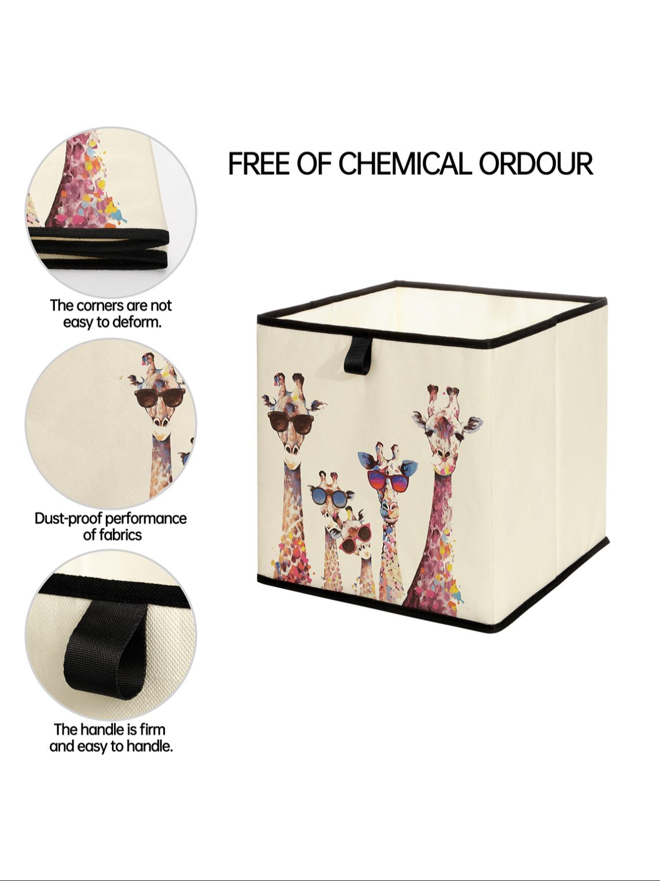 Giraffe Print Open Storage Box, Stackable Drawer Organizer, Durable Multi-Functional Design for Home Dorm Room Organizers