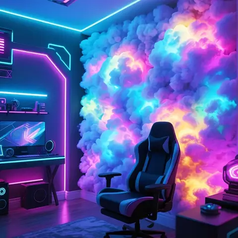 LED Cloud Light, RGB Music Sync USB-Powered String Light, Portable Gaming Room & Party Decoration, Ideal for Weddings, Christmas & Dance Floors, Large Size