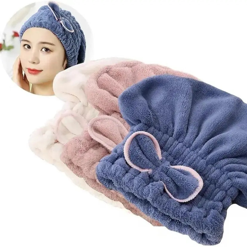 3PCS Microfiber Hair Towel Wraps, Ultra Absorbent Fast-Drying Hair Turban Caps, Extra Soft Hair Drying Towels for Women, One Size Fits Most