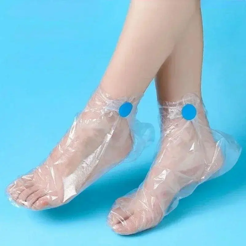 100pcs Disposable Waterproof Foot Film Suite Cracked Foot Protection Cover Soaking Shoes Cover Foot Care Cover