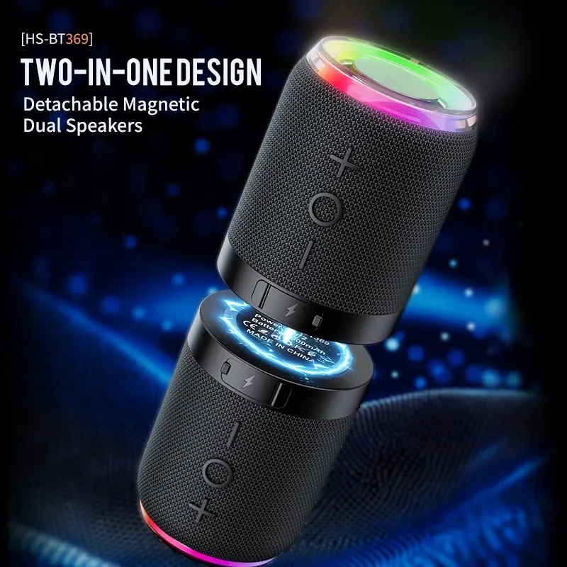 Dual-Use Split Bluetooth-compatible Speaker, Portable Wireless Sound System, Rechargeable Party Speaker, V5.3 Bluetooth-compatible, Long Battery Life, Ideal for Home, Outdoor, Travel, Office