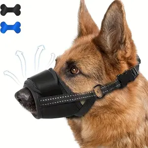 Adjustable Dog Muzzle, Anti-Bite Bark Chew Soft Mesh Dog Muzzle, Breathable Dog Muzzle Suitable for Small, Medium, Large Dogs, Dog Muzzle Allows Dogs to Drink Water
