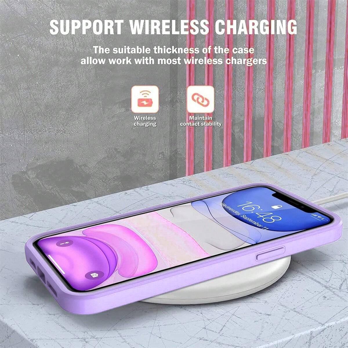 2 in 1 Full Body Protective Case with Front Screen Protector, Soft TPU Bumper + Hard PC Back Cover, Compatible with Apple 16/15/14/13/12/11 Pro Max/Plus, Accessories