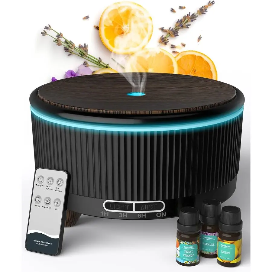 Essential Oil Diffuser for Home, Diffusers for Essential Oils Large Room, 500ml Aromatherapy Diffuser, 7 Colors Changed