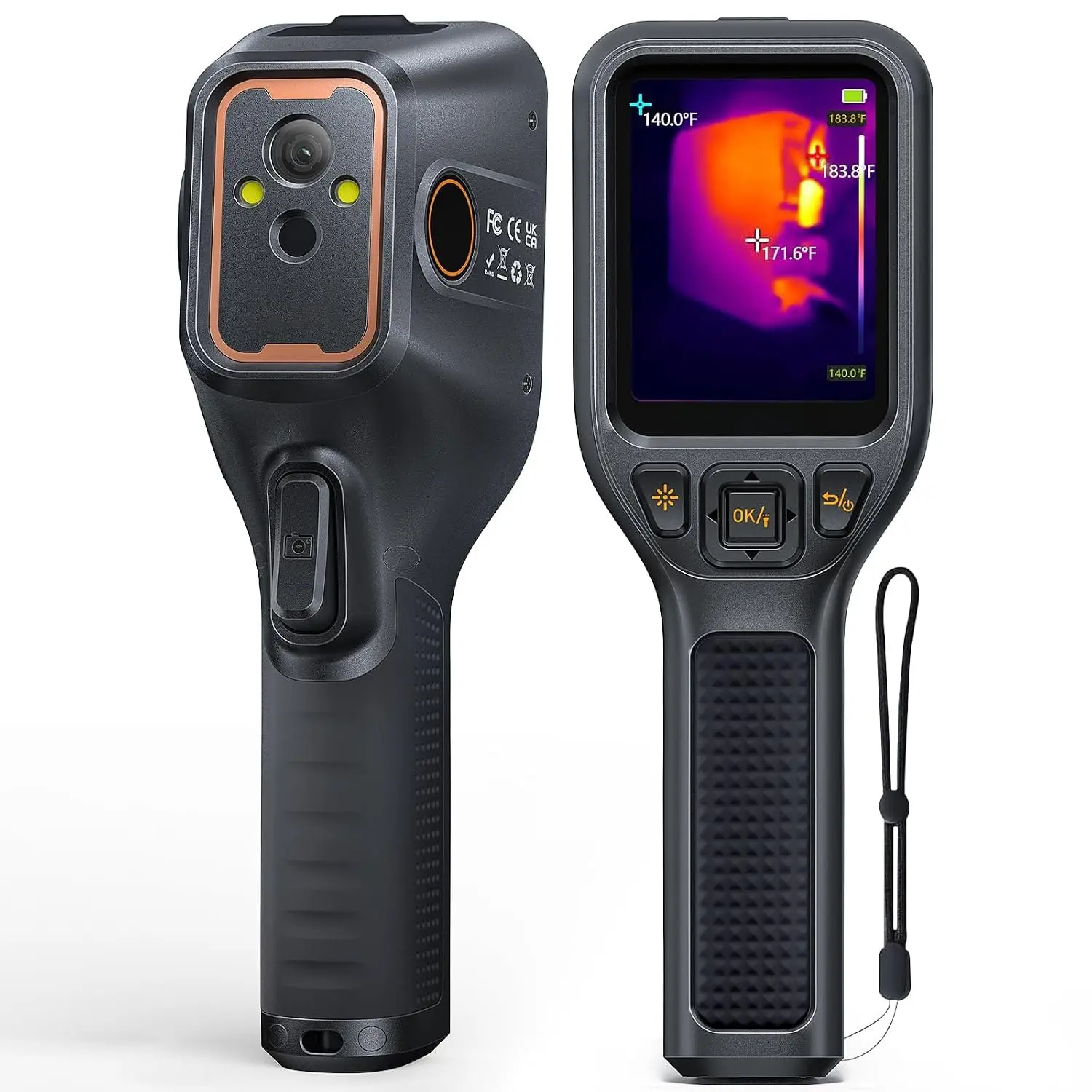 TTM120S Handheld Thermal Imaging Camera with Handheld Grip, 240x180 Super Resolution, 3.2" LCD Screen, 25 Hz Frame Rate, 120x90 IR Resolution, -4°F to 752°F, Adjust Emissivity, Infrared Indoor Thermometer for HVAC Inspect & Industrial Users