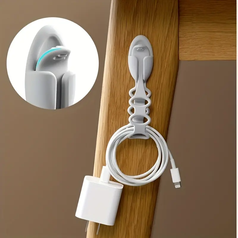 1/3pcs Multifunctional Kitchen Wire Storage |   Plastic Plug Holder and Data Cable Organizer with Bundling Lanyard and Wire Winder