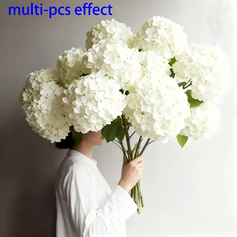 4-Pack White Hydrangea Artificial Flowers, Outdoor Faux Flowers for Courtyards, Lawns, and Gardens. Perfectly Suitable for Outdoor Garden Decor, Home Dining Table Decor, Bedroom, Living Room Decor, Birthday Party Decor, Vase Arrangements