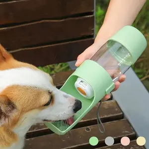 Tailo 2in1 Portable Dog Water Bottle and Food Storage Combo, Leak-Proof Plastic Pet Hydrator, Ideal for Outdoor Walks and Travel, Holds 3oz Food and 15oz Water