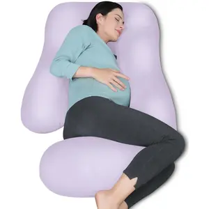 Pregnancy Pillows for Sleeping - U Shaped Full Body Maternity Pillow with Removable Cover - Support for Back, Legs, Belly, Hips - 57 Inch Pregnancy Pillow for Women - Purple