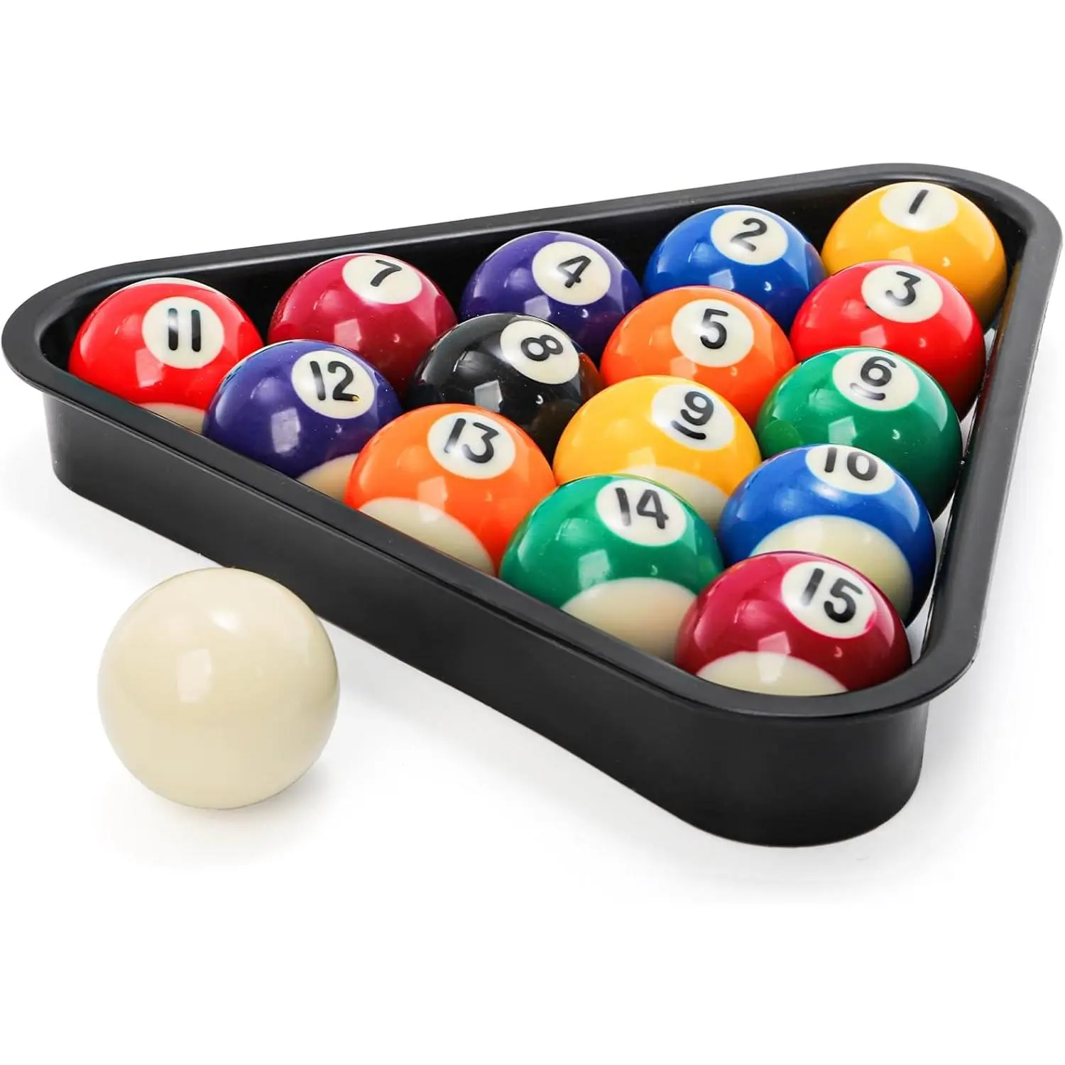 American Style Mini Billiard Ball Set, 1.5 Inch 16-Piece Complete Set with Billiard Rack, Pool Table Accessories for 6-Foot Pool Tables