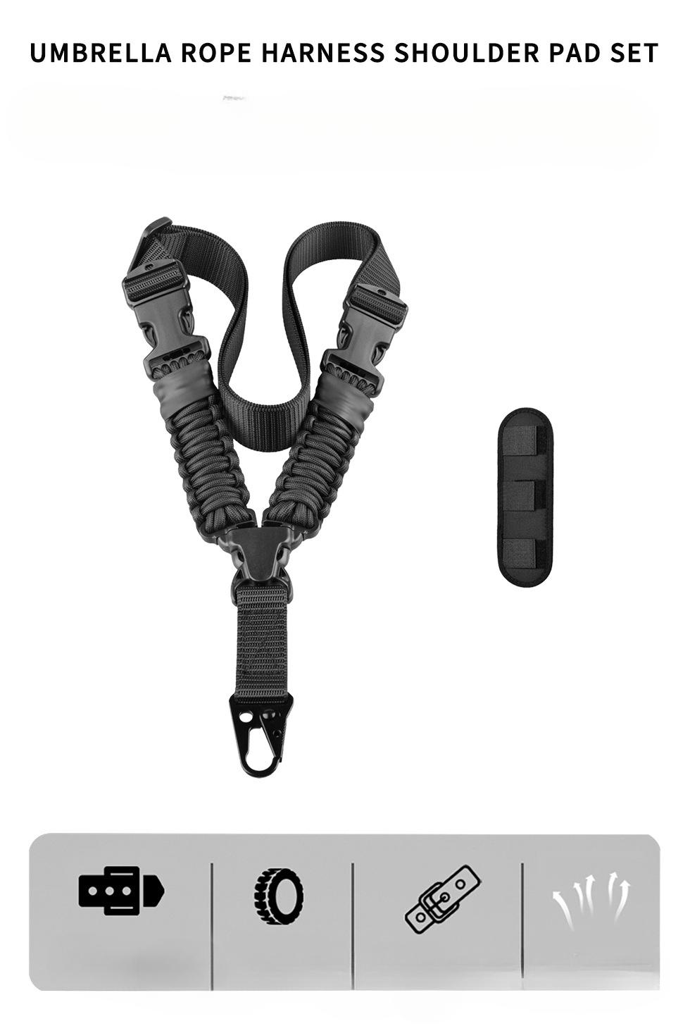 Heavy-Duty Paracord Adjustable Carry Sling - Hands-Free Gear Strap for Outdoor, Camping, Hiking