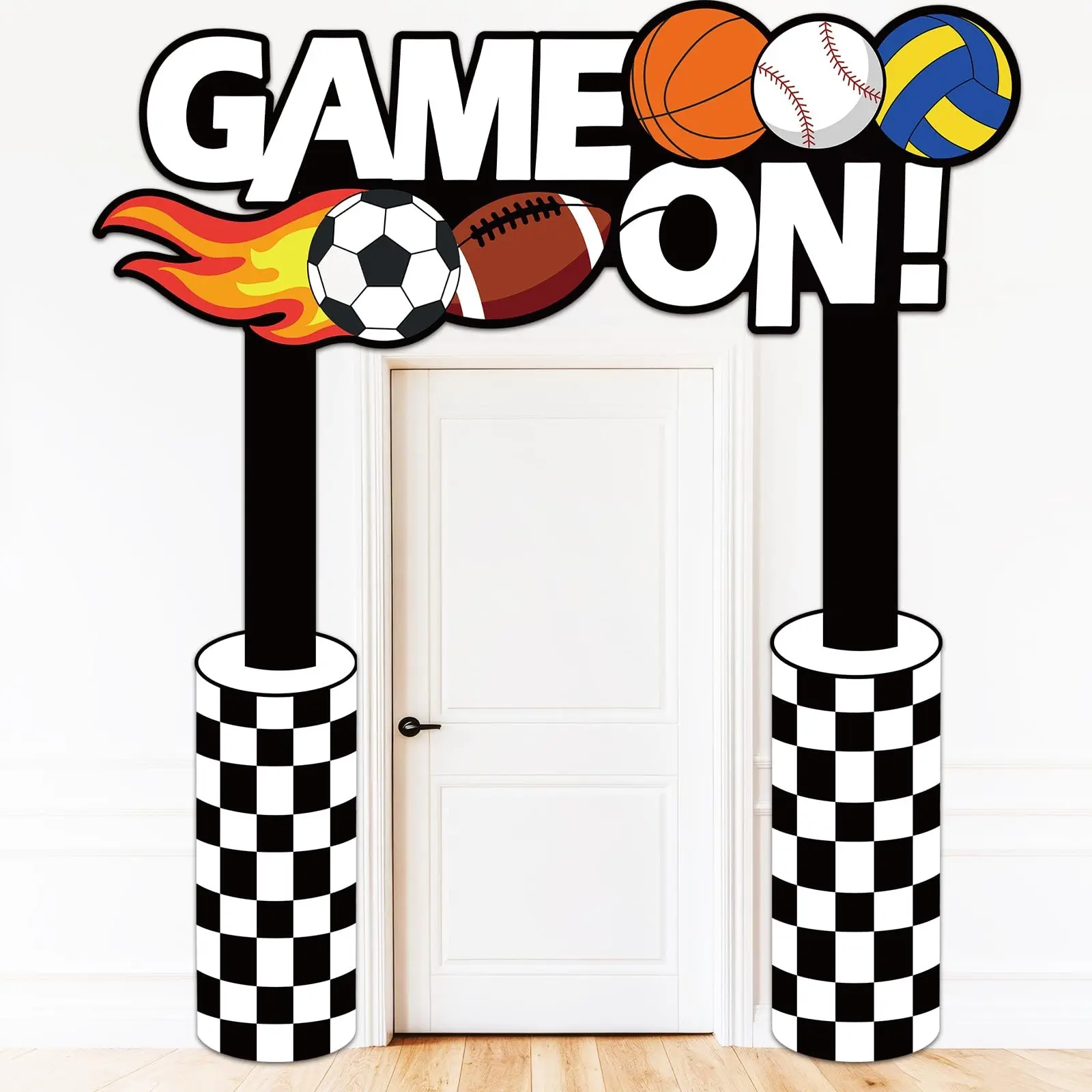 3-Piece Sports Party Door Banner Set for Birthday Decorations, Featuring Soccer and Basketball Themes, Hanging Banner and Signage for Sport Events, Popular Party Decor