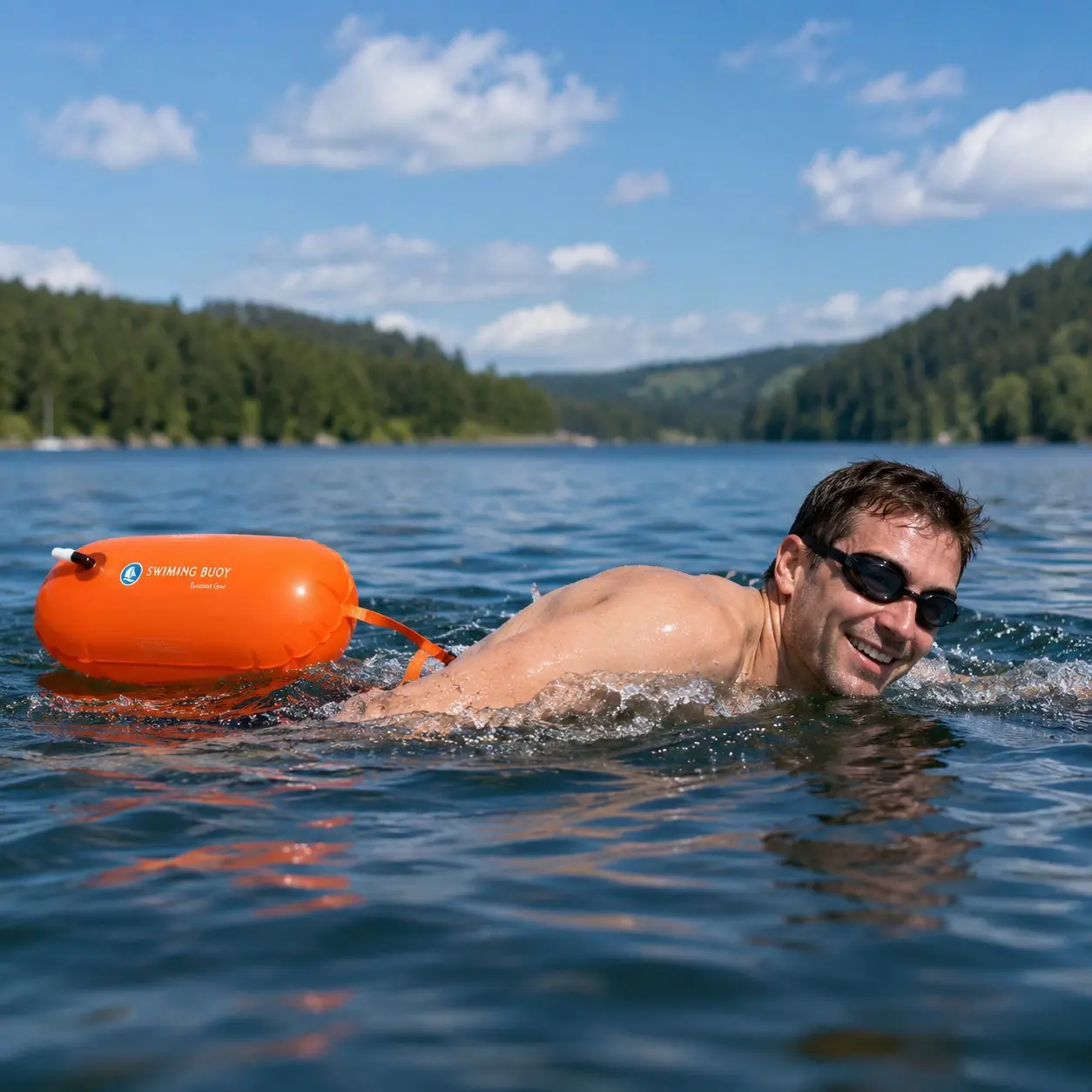 Outdoor Swimming Float Ring, Inflatable Life Jacket, Waterproof Bag, Ideal for Wild Swimming, Triathlon, Surfing