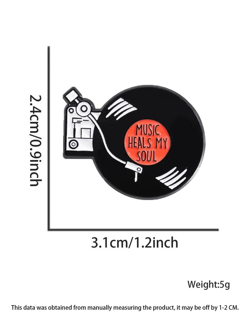 Record Design Brooch, Cute Clothes Badge, Hat Clip, Fashion Accessories for Men & Women, Enamel Pin Suitable for Backpacks, Jeans, Scarves, Hats Decoration