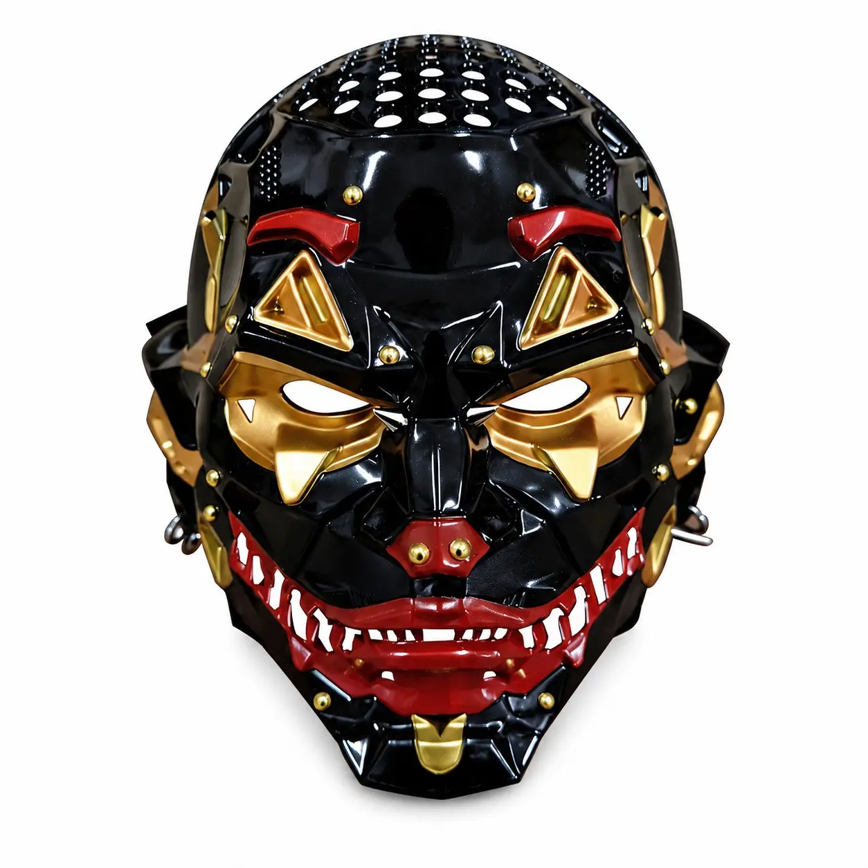 Mechanical Demon Full Face Mask, Abs Cyberpunk Robot Costume Mask, Vent Openings, Halloween Cosplay Party, Adult Protective Gear