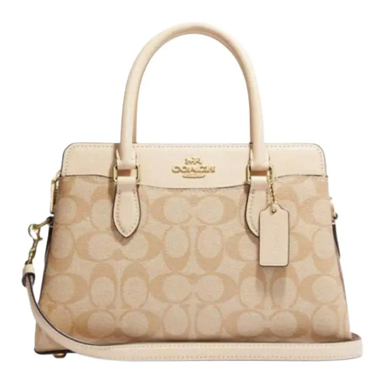 COACH Darcie 26 Mini Crossbody Bag for Women – Classic Monogram Style in Light Khaki Leather
