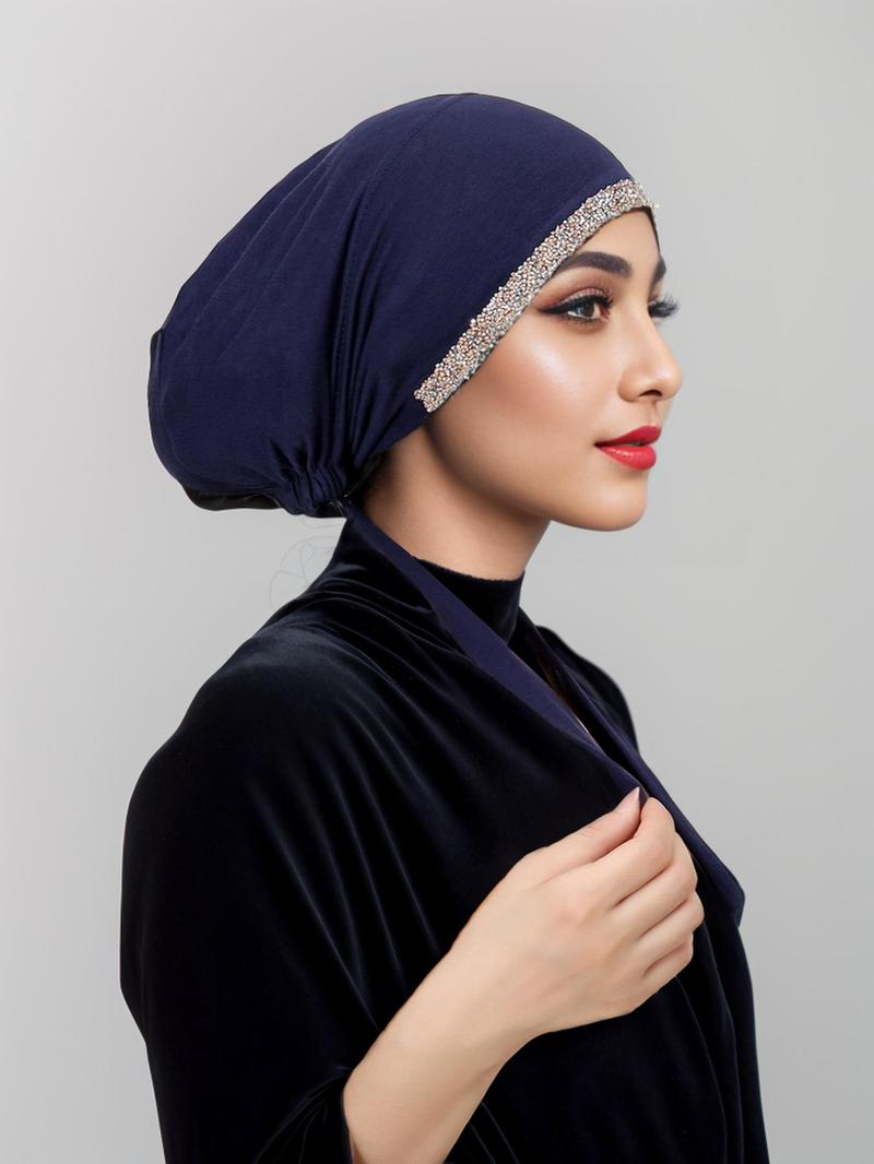 Women's Rhinestone Decor Instant Hijab, Modest Fashionable Hijab for Daily Wear, Women's Islamic Clothing for All Seasons, Clothes for Women