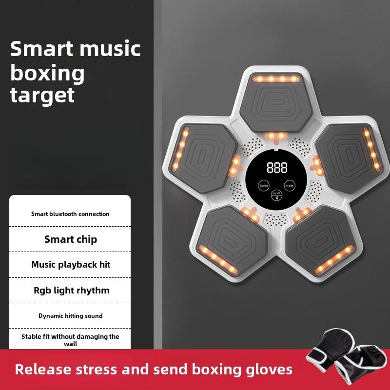 Smart Music Boxing Machine, Wall Mounted Boxing Training Equipment with Boxing Gloves, Punching Bag, Boxing Training Tool for Home Gym, Sports Toys for Men & Women