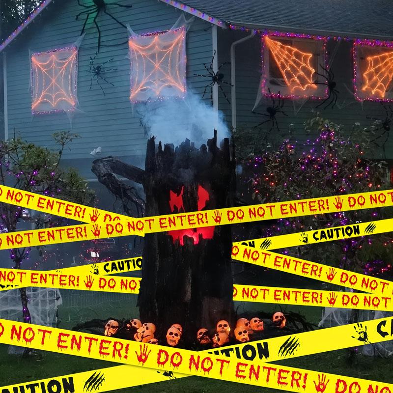 Halloween Warning Tape, Ghosts Keep Out Bloody Roll, 2 Inch X 82 Feet Outdoor Decor, Indoor & Outdoor Party Supplies