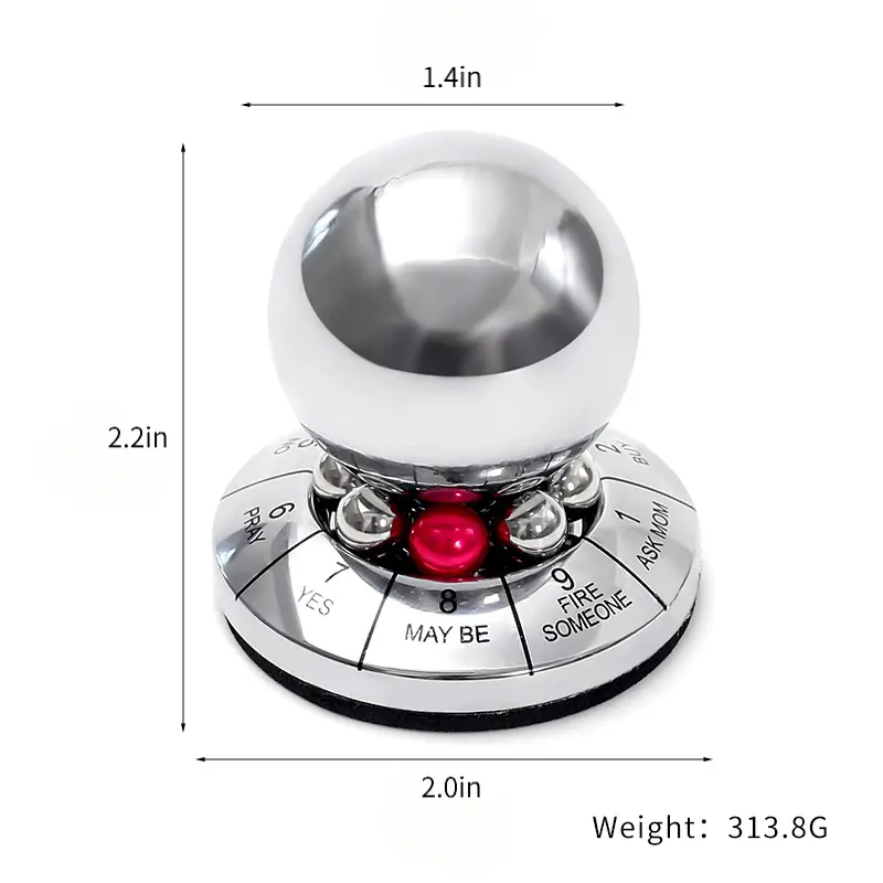 Lucky Decision Maker Ball, Zinc Alloy Metal Fortune Teller Spinner, Creative Desk Ornament for Fun Decisions & Office Decor