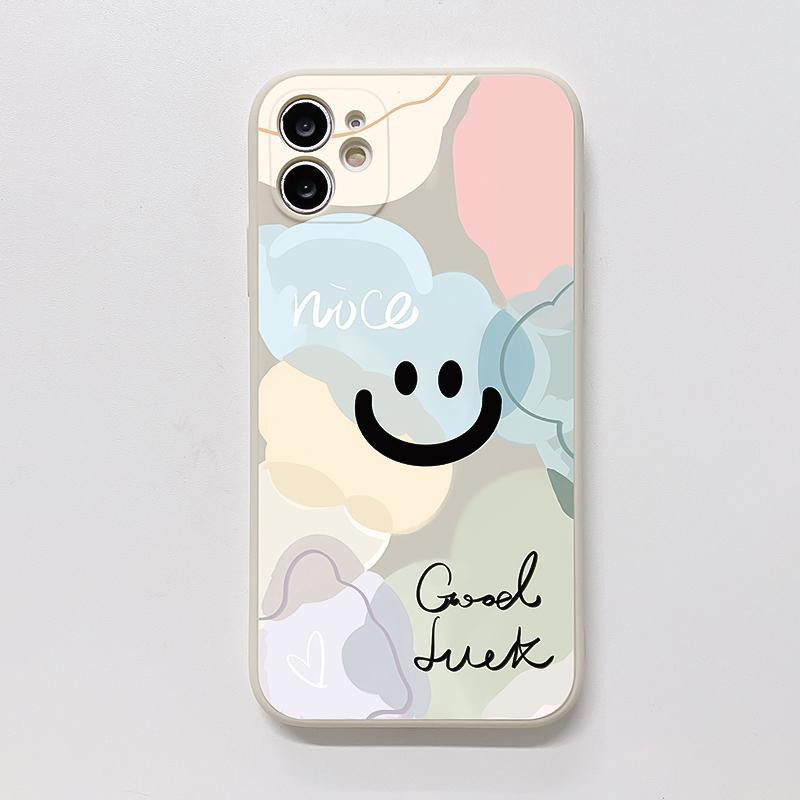 Smile Face Pattern Phone Case, Anti-drop Cellphone Protective Case, Total Protective Shockproof Mobile Phone Cover Compatible with iPhone