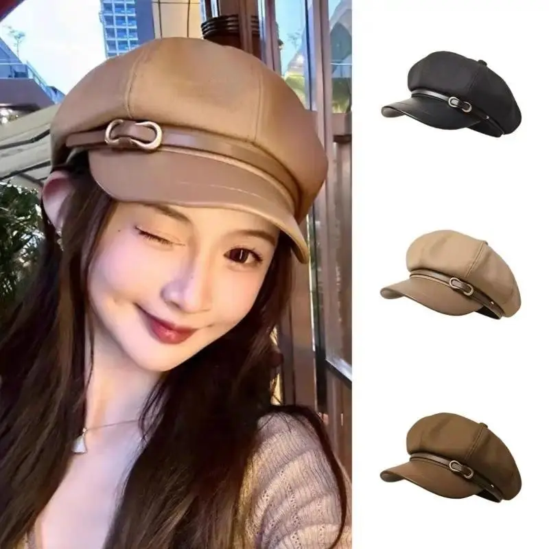 Chic Vintage Solid Color Beret Hat for Women - Classic French Wool Painter Cap and Retro Newsboy Headwear, Cozy Windproof Fall Winter Fashion Accessory, Ideal for Daily Outdoor Streetwear, Casual Outfits & Holiday Gift