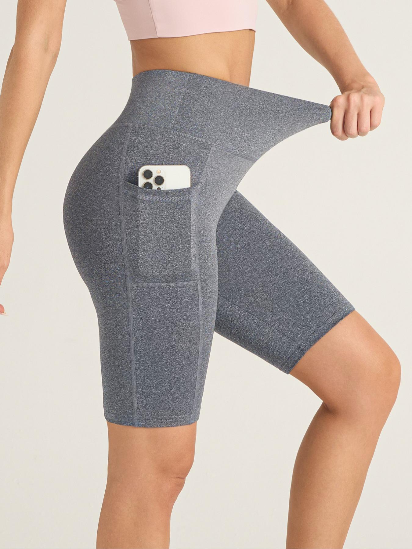 Summer Clearance Sale Ladies' Tight-fitting Sports Shorts, Running Yoga Shorts, Yoga Pants, High Waist  Tummy Control Shorts with Pockets, Suitable for Outdoor Walking, Fitness, and Indoor Casual Wear