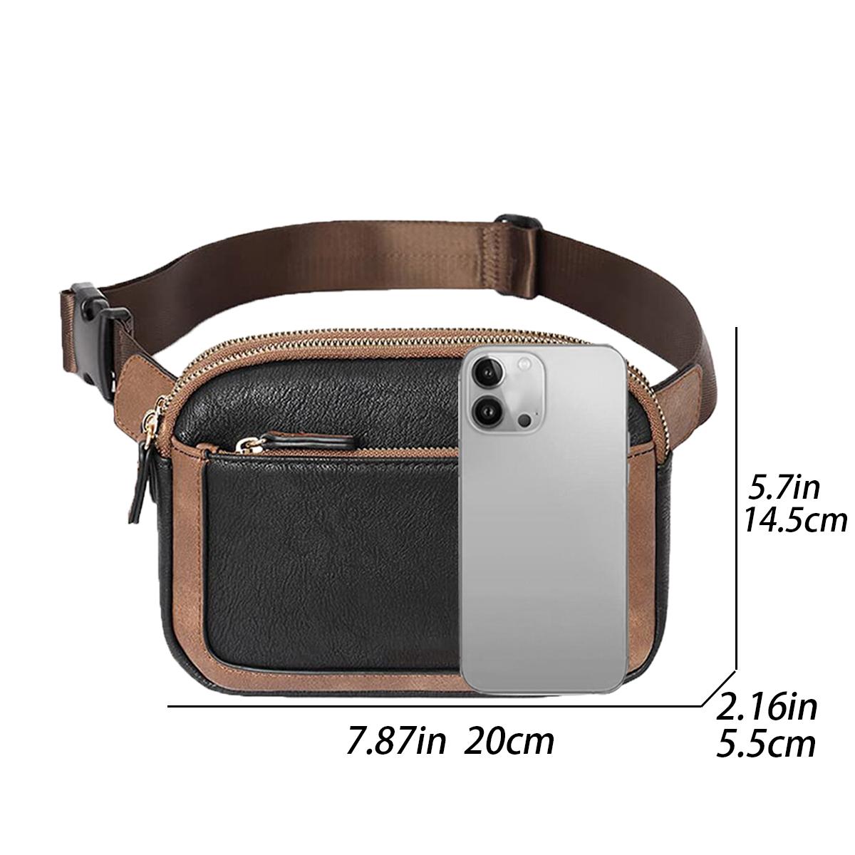 Unisex Stylish Classic Waist Bag Trendy Contrast Color Design Crossbody Bag Adjustable Shoulder Strap Shoulder Bag