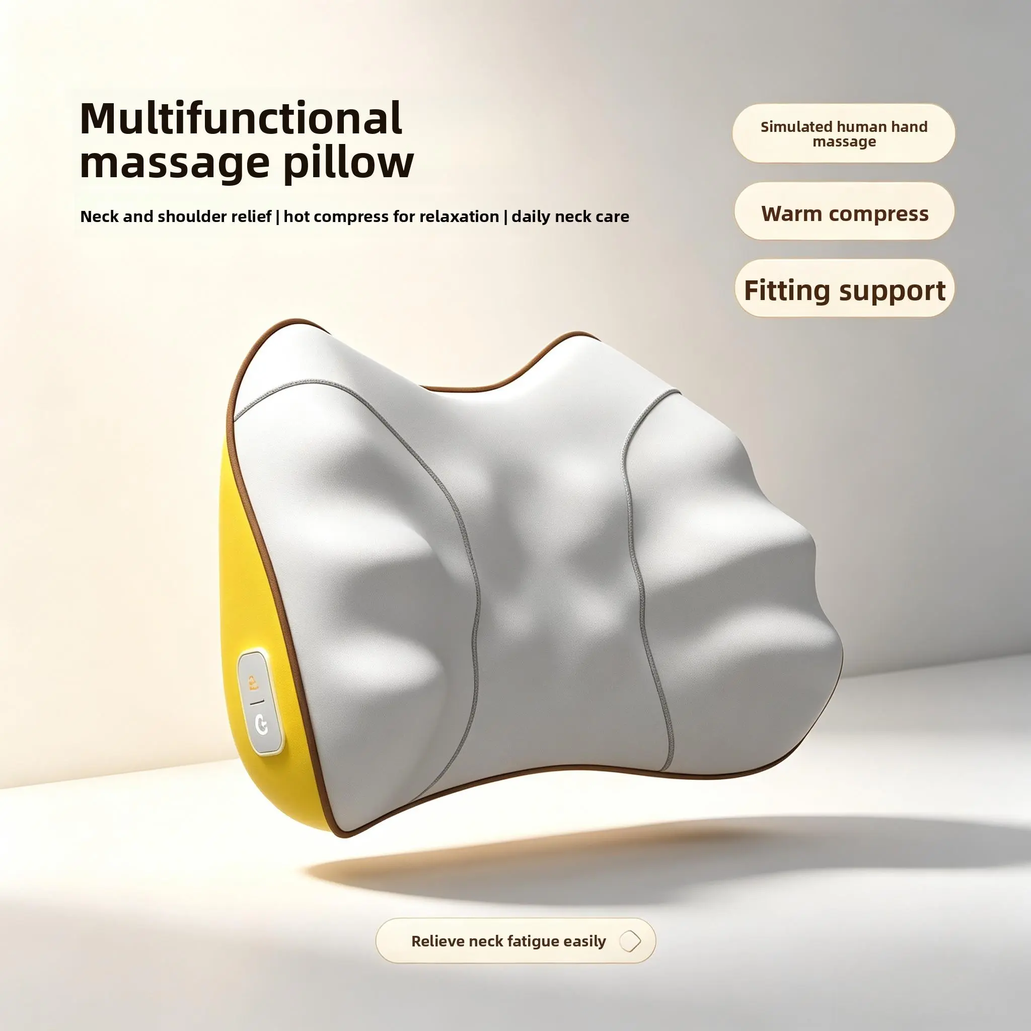 Grey Wired Power Multifunctional Massage Pillow - Heat Function, Neck Back Lumbar Muscle Relief, Soft Fabric, Pillow Shape, Workout Essential for Sports & Outdoor Fitness Ab Training