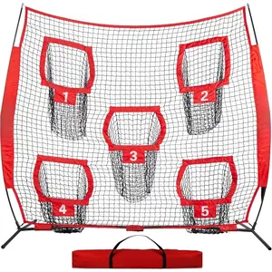 Football Nets for Throwing,Football Target,Quarterback  Equipment with 5 Target Pockets for Improving Football Accuracy Throwing-8 x 8 ft or 7 x 7 ft Nets