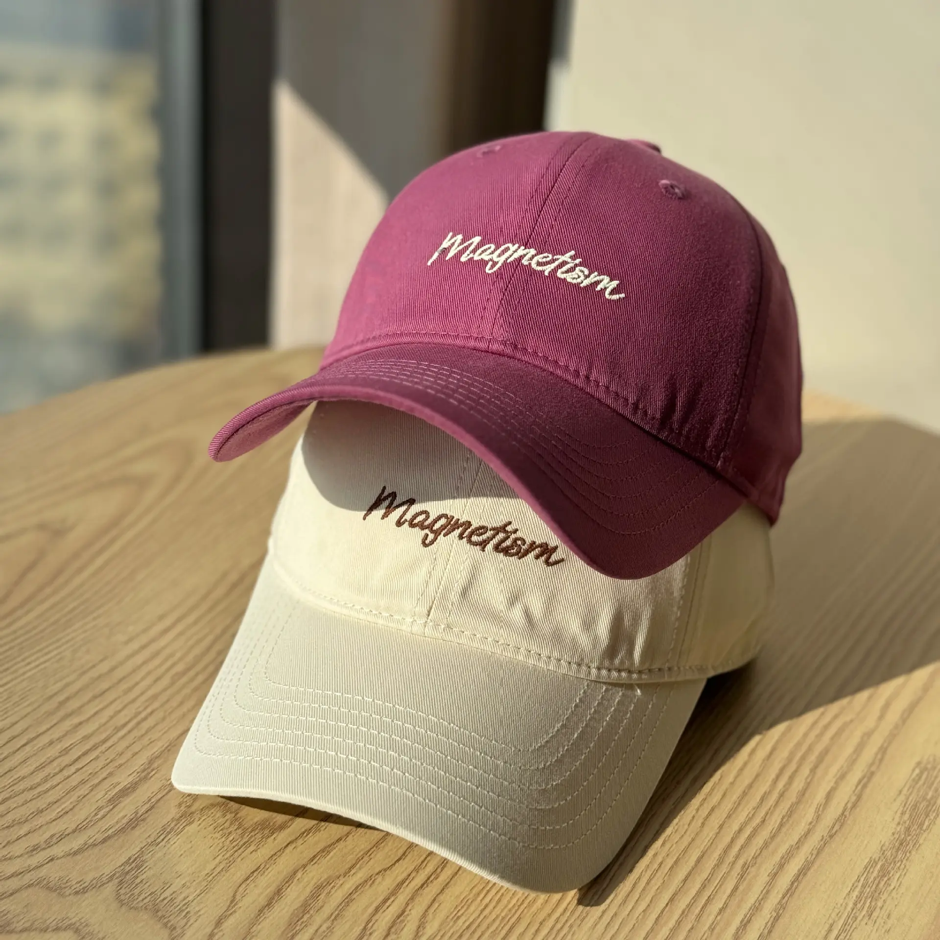 Unisex Cotton Retro Adjustable Embroidered Baseball Cap - Minimalist Slogan, Snapback Trucker Hat - Berry, Burgundy, Beige Streetwear Sun Headwear with Clean Fit Aesthetic, Embroidery