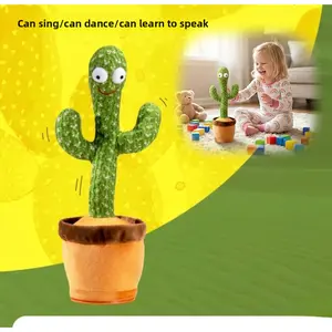 Twisting and Dancing Cactus Plush Toy/Interactive Talking and Repeating Toy with Multiple Songs/Fun Birthday and Christmas Gift