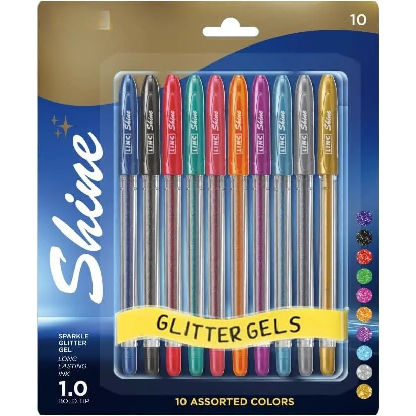 Shine glitter gel pen 10 pk -