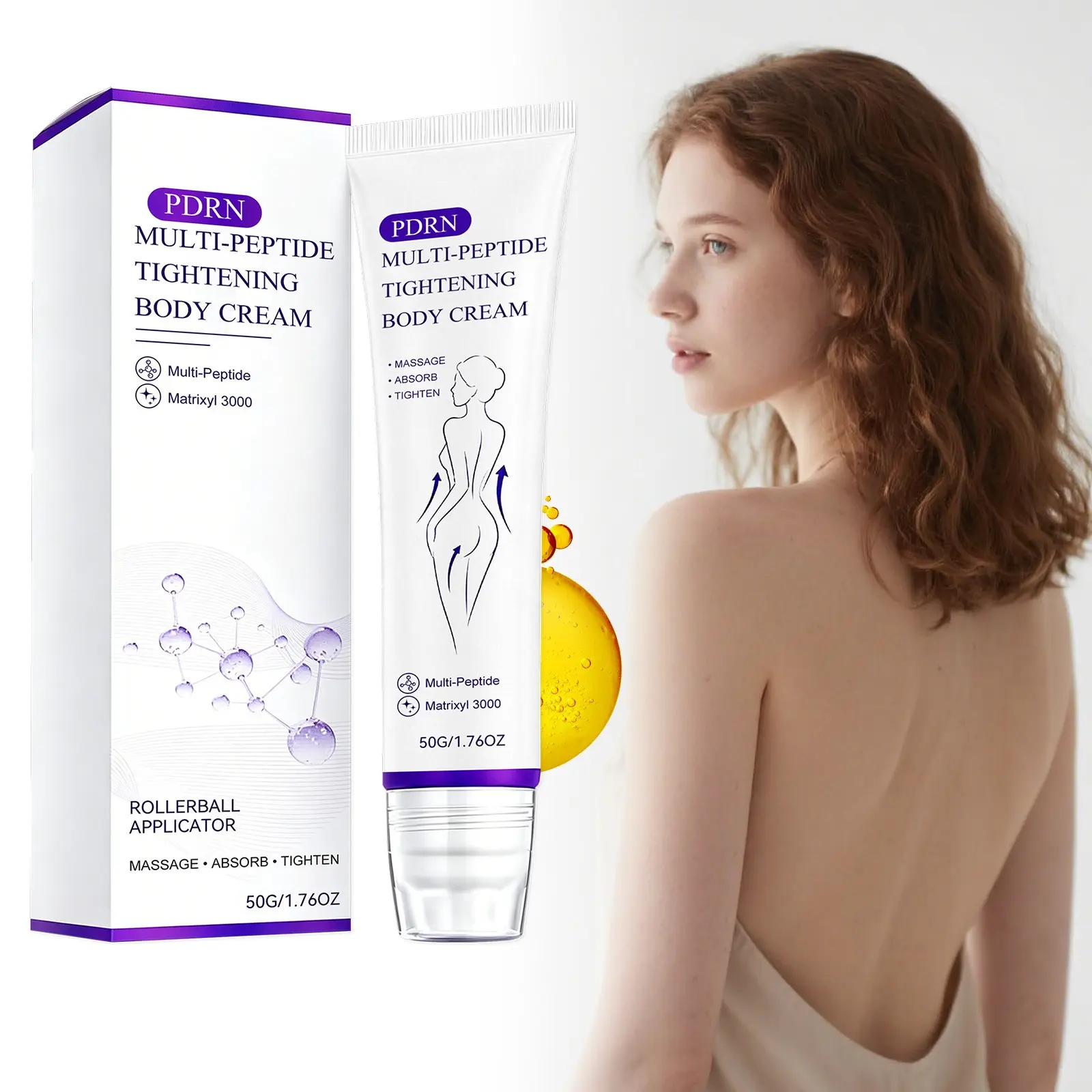 Hydrating Massage Roller Cream, Moisturizing Body Lotion, Lightweight Absorbent Formula, Gentle Roll-On Design, Softening Skin Care