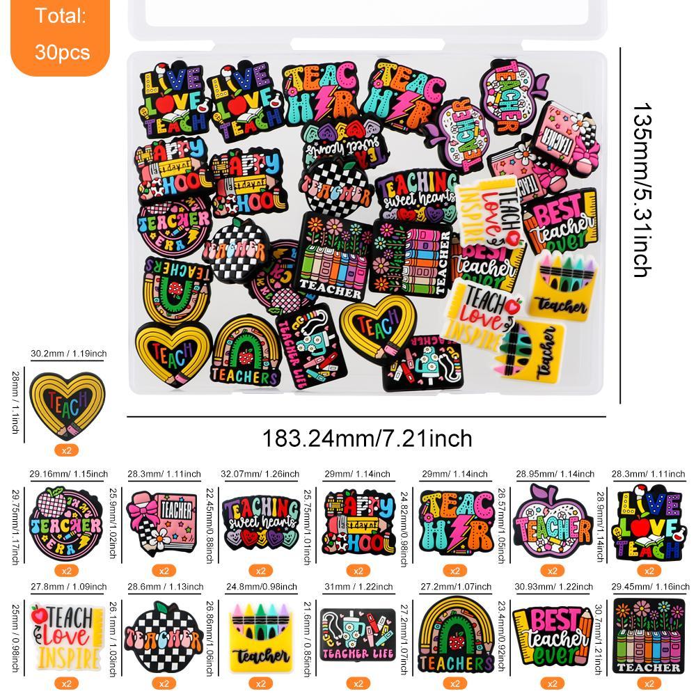 Silicone Beads Kit, 30pcs/box Colorful Beads, Beads Set, DIY Beading Kit for DIY Craft, Keychain Pendant, Jewelry Making Supplies,  Bead Assortment Charm Handmade Gifts, DIY Mix Beads