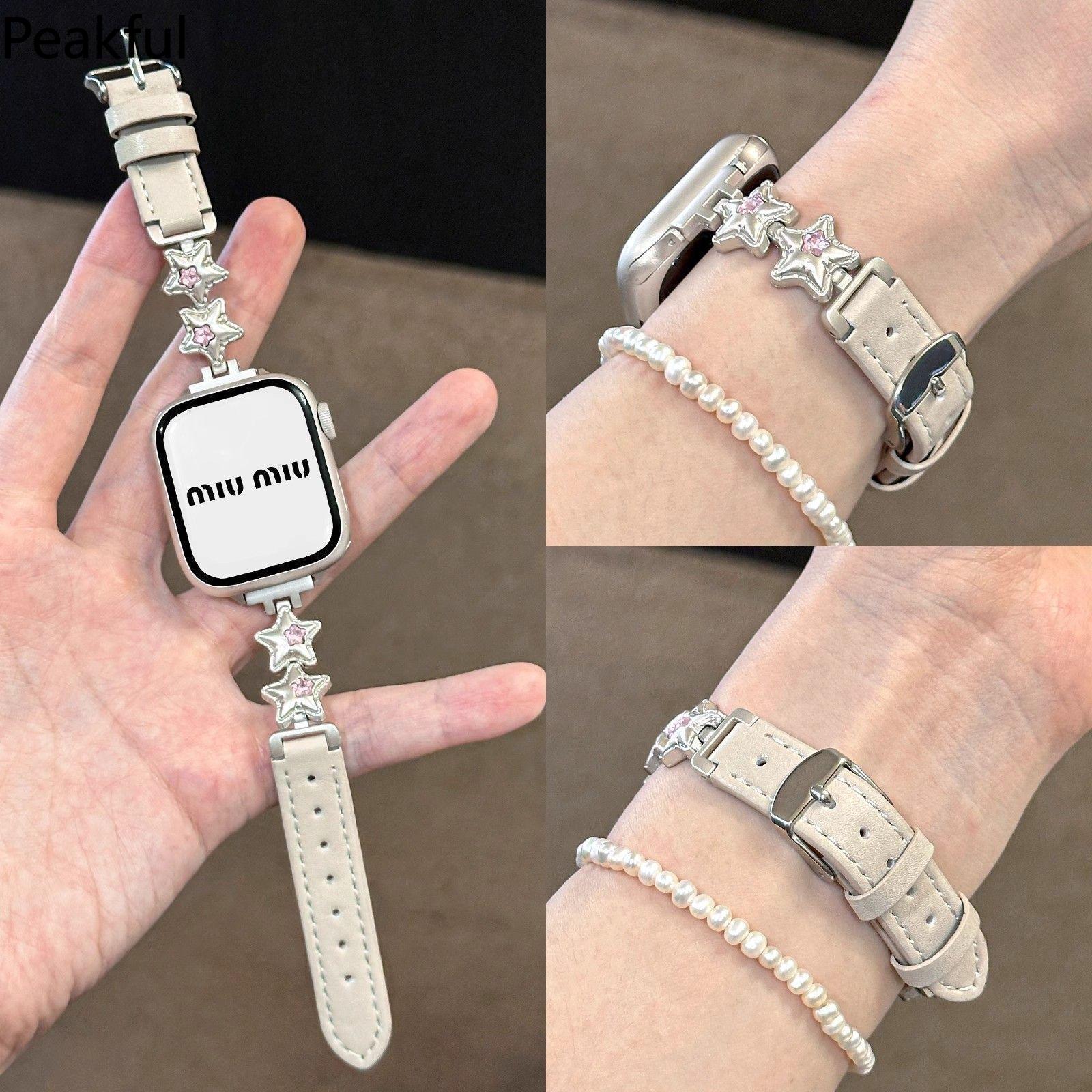 S11 Huaqiang North S10 strap max for Apple iwatch9876543 balloon star metal leather wristband