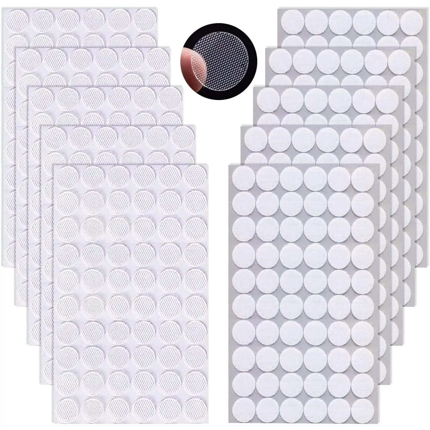 Self Adhesive Dots 600 count (300 Pairs) 0.78"/20 mm, Clear Sticky  | Thin Transparent Dots Hook & Loop Dots with Adhesive  Sticky Tapes for Classroom,School,Office, and Crafts