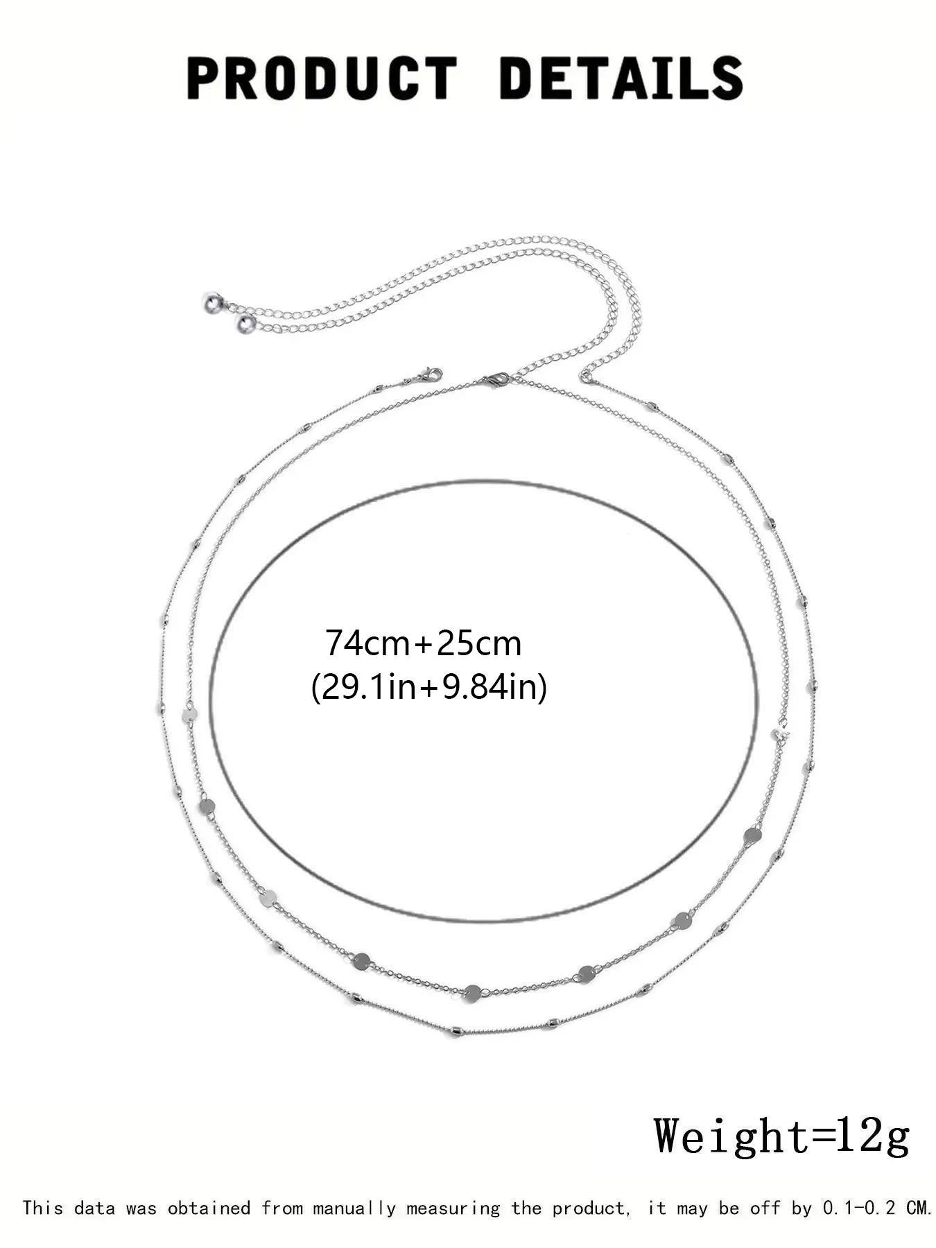 Women's Simple Style Plain Color Beaded & Round Charm Waist Chains, Casual Trendy Waist Chain for Party & Daily Clothing Decor, Trendy All-match & Exquisite Vintage Body Jewelry for Birthday Gift, Cute Jewelry